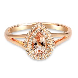 Pierścionek z morganitem i diamentami (R87498 R MR): 7 - zdjęcie: 4