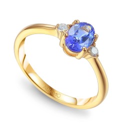 Pierścionek z tanzanitem i diamentami (R37303 Y T): 7 - zdjęcie: 2