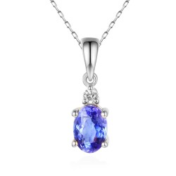 Zawieszka z tanzanitem i diamentami (P37303 W T) - zdjęcie: 2