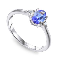 Pierścionek z tanzanitem i diamentami (R37303 W T): 14 - zdjęcie: 2