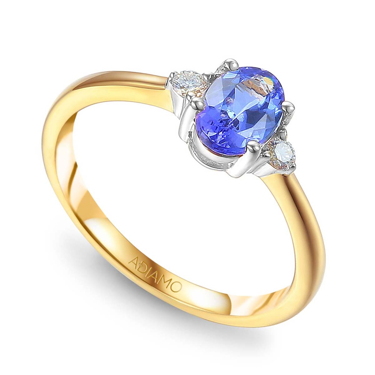 Pierścionek z tanzanitem i diamentami (R37303 YW T): 13