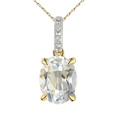 Zawieszka z białym topazem i diamentami (P86614 Y WT) - zdjęcie: 2