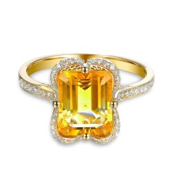 Pierścionek z cytrynem i diamentami (R89888 Y CT): 7 - zdjęcie: 4