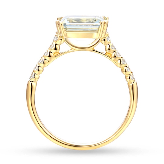 Pierścionek z akwamarynem i diamentami (R86442 Y AQ): 16