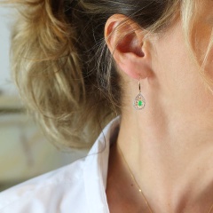 Kolczyki ze szmaragdami i diamentami (E86862 Y P EM)