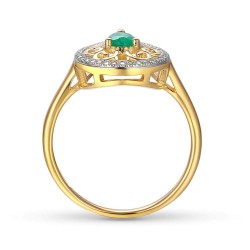 Pierścionek ze szmaragdem i diamentami (R86862 Y EM): 17 - zdjęcie: 5