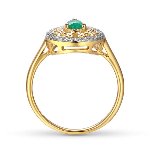Pierścionek ze szmaragdem i diamentami (R86862 Y EM): 17