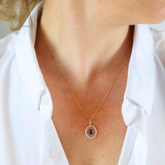 Zawieszka z szafirem i diamentami (P86860 Y SA)