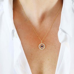 Zawieszka z szafirem i diamentami (P86858 Y SA) - zdjęcie: 3