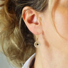 Kolczyki z szafirami i diamentami (E86858 Y P SA)