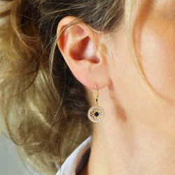 Kolczyki z szafirami i diamentami (E86858 Y P SA) - zdjęcie: 3