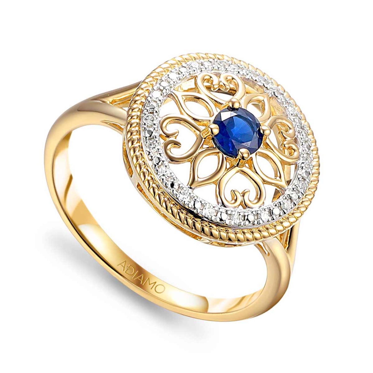 Pierścionek z szafirem i diamentami (R86858 Y SA): 7