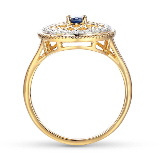 Pierścionek z szafirem i diamentami (R86858 Y SA): 7