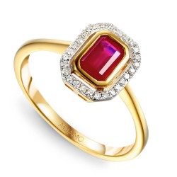 Pierścionek z rubinem i diamentami (R36151 Y RU): 8 - zdjęcie: 2