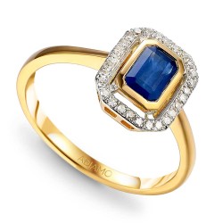 Pierścionek z szafirem i diamentami (R36151 Y SA): 8 - zdjęcie: 2