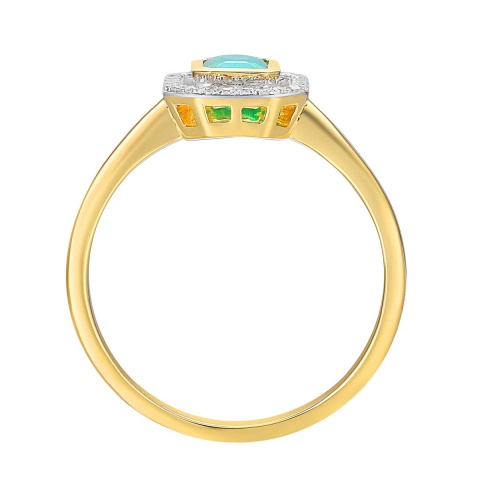 Pierścionek ze szmaragdem i diamentami (R36151 Y EM)