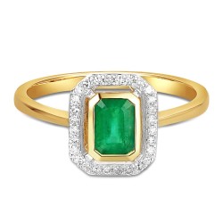 Pierścionek ze szmaragdem i diamentami (R36151 Y EM): 8 - zdjęcie: 4