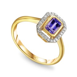 Pierścionek z tanzanitem i diamentami (R36151 Y T): 8 - zdjęcie: 2