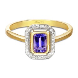 Pierścionek z tanzanitem i diamentami (R36151 Y T): 8 - zdjęcie: 4