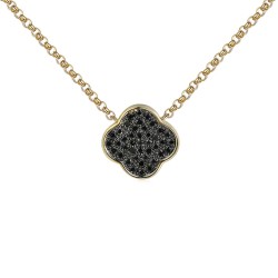 Naszyjnik z czarnymi diamentami (N10163 Y G BD) - zdjęcie: 2