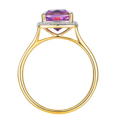Pierścionek z ametystem i diamentami (R62906 Y D AM): 7 - zdjęcie: 5
