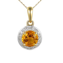 Zawieszka z cytrynem i diamentami (P62900 Y CT) - zdjęcie: 2