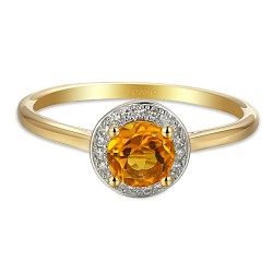 Pierścionek z cytrynem i diamentami (R62900 Y M CT): 14 - zdjęcie: 4