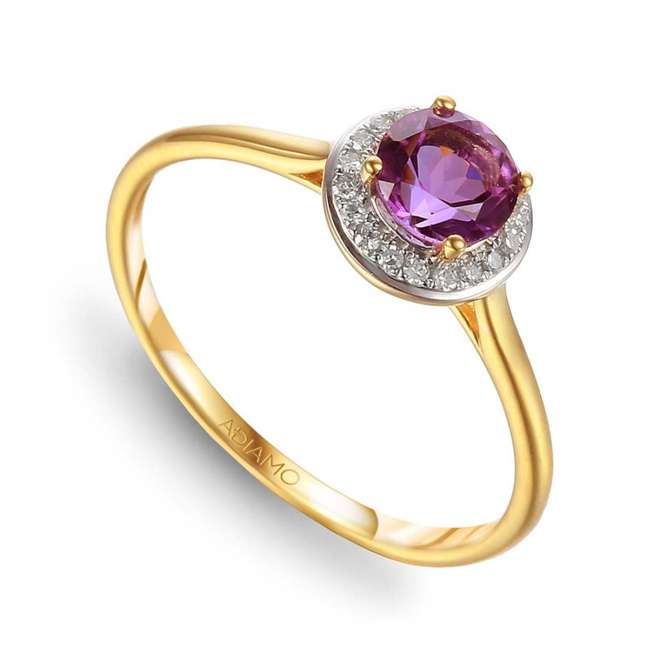 Pierścionek z ametystem i diamentami (R62900 Y M AM): 8