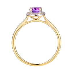 Pierścionek z ametystem i diamentami (R62900 Y M AM): 8 - zdjęcie: 4