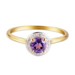 Pierścionek z ametystem i diamentami (R62900 Y M AM): 8 - zdjęcie: 3