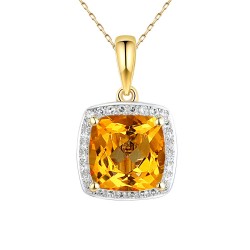 Zawieszka z cytrynem i diamentami (P62906 Y D CT) - zdjęcie: 2