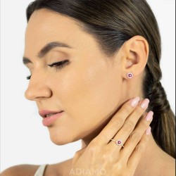 Kolczyki z rubinami i diamentami (E61659 Y S RU) - zdjęcie: 3