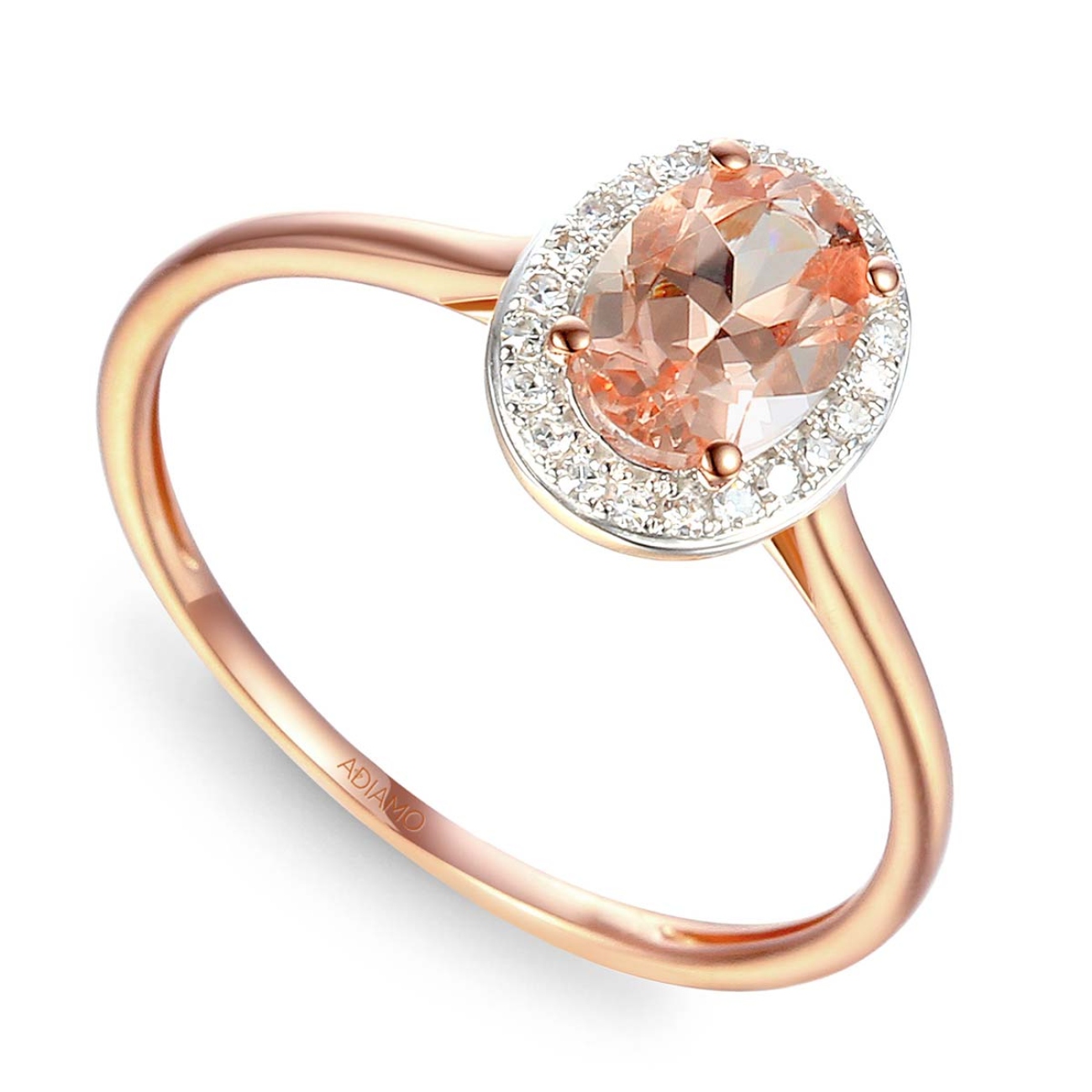 Pierścionek z morganitem i diamentami (R62898 R M MR): 13