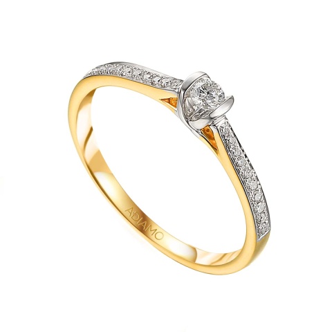 Pierścionek z diamentami (R59012 YW 0,14ct)