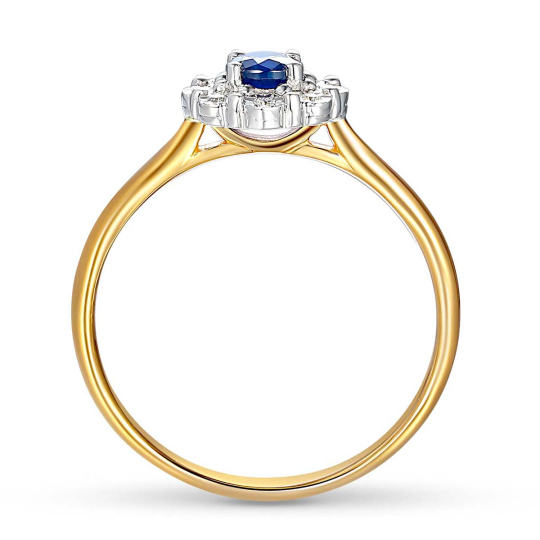 Pierścionek z szafirem i diamentami (R83433 YW SA): 10