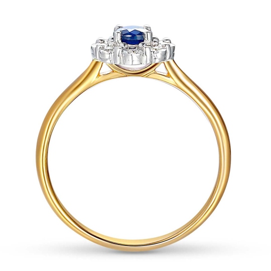 Pierścionek z szafirem i diamentami (R83433 YW SA): 10