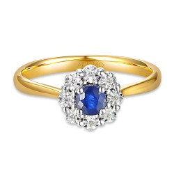 Pierścionek z szafirem i diamentami (R83433 YW SA): 10 - zdjęcie: 4