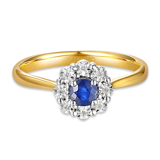 Pierścionek z szafirem i diamentami (R83433 YW SA): 10