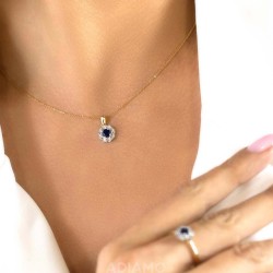 Zawieszka z szafirem i diamentami (P83433 YW SA) - zdjęcie: 3
