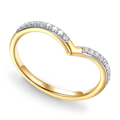 Pierścionek obrączkowy z diamentami typu Chevron (R85738 Y)