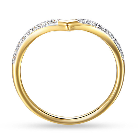 Pierścionek obrączkowy z diamentami typu Chevron (R85738 Y)