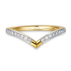 Pierścionek obrączkowy z diamentami typu Chevron (R85738 Y)