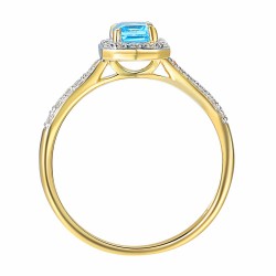 Pierścionek z niebieskim topazem i diamentami (R86386 Y BT): 10 - zdjęcie: 4