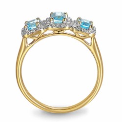 Pierścionek z niebieskimi topazami i diamentami (R86092 Y BT): 10 - zdjęcie: 4