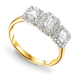 Pierścionek z białymi topazami i diamentami (R86092 Y WT): 10 - zdjęcie: 2