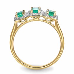 Pierścionek ze szmaragdami i diamentami (R86092 Y EM): 10 - zdjęcie: 4