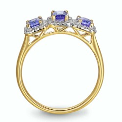 Pierścionek z tanzanitami i diamentami (R86092 Y T): 10 - zdjęcie: 4