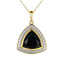 Zawieszka z czarnym agatem i diamentem (P56809 Y BAG) - zdjęcie: 2