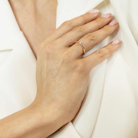 Pierścionek z diamentem (R73490 YW 0,06ct)