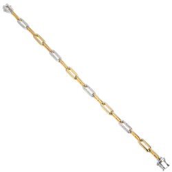 Bransoletka dwukolorowa z diamentami (B08580 YW) - zdjęcie: 2